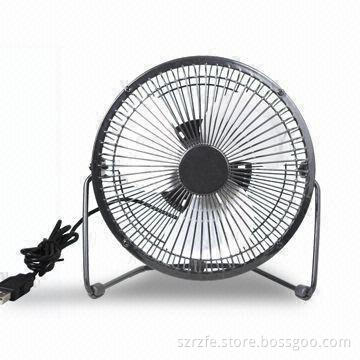 Decorative Quiet USB Fan with Strong Airflow, All-metal Design and 6-inch Size